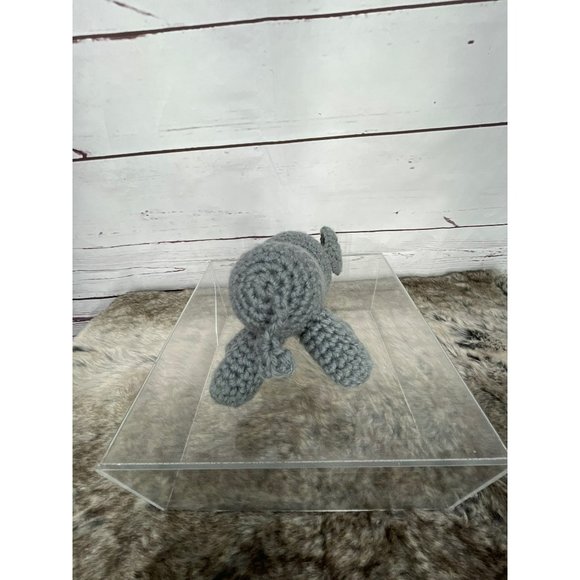 Mini Elephant‎ Gray Gift Toy Handcrafted Crochet Amigurumi Stuffed Plushie - Picture 4 of 5